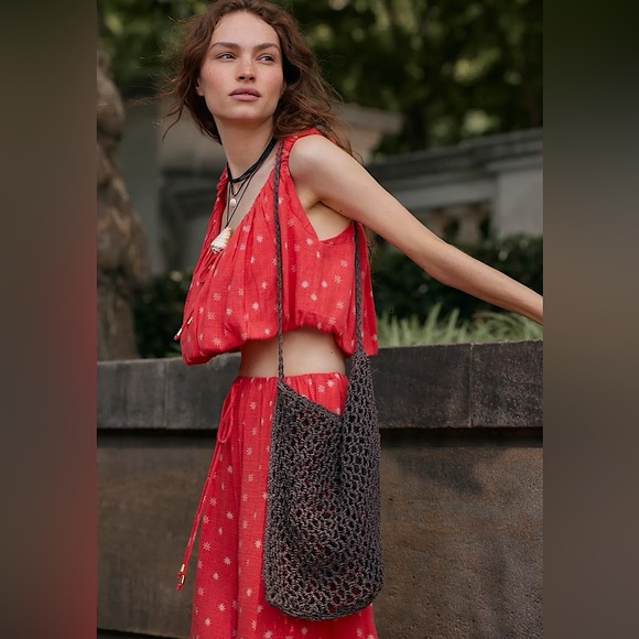 NEW Free People This Love Set In Hot Coral Combo - Picture 4 of 17